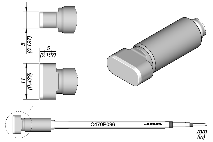 C470P096 - RF Shield Removal Cartridge 11 x 5